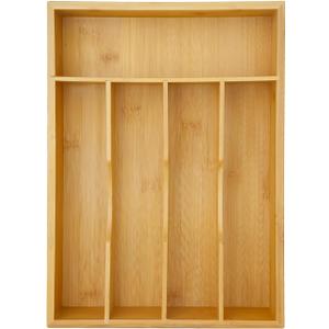 Xoudsdeu Bamboo Silverware Organizer for Drawer, Utensil Organizer, Cutlery Holder and Utensil Tray with Drawer Dividers for Kitchen Flatware Orgazier (5 Slots)