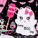 Large Halloween Ghost Pinata - 20"  16.3" Happy BOO Day Design - Halloween Piata Kit Stick, Rope, Blindfold, Confetti for Trick-or-Treating Party & Kids' Events