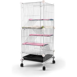 Pet Hutch Cages for Hamster, Rat or Other Small Animals Indoor, Expandable and Stackable, 14x14x28 in