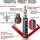 Magnetic Ratcheting Screwdriver Set, 180 Degree Adjustable screwdriver,Holding Up To 47 Bits with Phillips Slotted Hex Torx Bits, 48-Tooth Ratcheting Screwdriver for Small Spaces