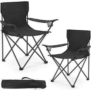 WEIDIORME 2 Pack Lightweight Camping Chairs, 300LBS Heavy-Duty Portable Folding Chairs with Carry Bag, Compact Design for Camping, Beach, Picnics, and Outdoor Event, Large