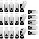 USB Flash Drive 2GB 20 Pack, Bulk USB 2.0 Flash Drives Thumb Drive Swivel Memory Stick Jump Drive Pen Drive, Black, 2 GB, 20 Pieces