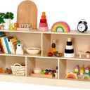 Leeshyah Wooden Toy Shelf for Kids, Montessori Book & Toy Organizer with Open Shelving, 5-Section Customizable Layout for Kids Room, Playroom & Classroom