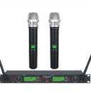 GTD Audio 2x800 Adjustable Frequency UHF True Diversity Wireless Handheld Microphone Mic System Ideal for Church, Karaoke, Dj Party, Range 400 ft (2 Hand held mics)