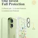 GVIEWIN for iPhone 17 Case, with Screen Protector+Camera Lens Protector, [NonYellowing] Clear Floral Slim Shockproof Protective Hard PC Back Women Phone Case for iPhone 17 6.3", Bloomtrail/Colorful