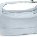 HauteHues Travel Makeup Bag for Women, Roomy Cosmetic Bag and Toiletry Bag with Wide Open Design, Soft Nylon Pouch for Makeup, Skincare, Toiletries, Gym, Carry-On and Weekend Trips, Gray Blue