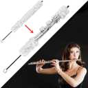 Flute Care Kit - Complete Set Including Brush, Swab, Rod, Screwdriver, Grease, Gloves & Cloth (White)