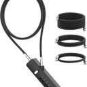 Combination Lock, 4-Digit Steel Cable Locks with Code, Locks for Lockers with 3 Lengths Cables for Bikes, File Cabinets, Wardrobes, Small Fences, Refrigerator Door (Black-1pc)