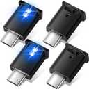 Frienda 4 Pieces Mini USB LED Light, Car LED Interior Lighting 5v Smart USB Atmosphere Light, Laptop Keyboard Office Decoration Night Lamp, Adjustable Brightness, 8 Colors (Type C)