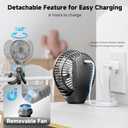 Stroller Fan Clip on for Baby, 30Hrs Removable Fan for Strollers and Car Seat, 3 Speeds Baby Stroller Fans, Rechargeable Portable Fans for Strollers with Flexible Tripod for Camping, Hiking and Beach