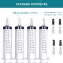 4Pack 150ml Large Syringe for Liquid - Big Plastic Syringes for Thick Liquids , Giant without Needle Syringe for Paint Fluid , Irrigation Water , Feeding Food Equine ( 4Pcs 150 ml )