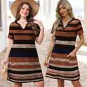 WIHOLL Dresses for Women 2025 Casual Summer V Neck Wedding Guest Dress Short Sleeve Fashion Beach Vacation Clothes (M)