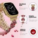 VIQIV Bling Dressy Bracelet with Case Compatible with Apple Watch Bands 38mm 40mm 41mm 42mm 44mm 45mm 49mm for Women Girls Strethy, Slim Jewelry Starlight Stainless Steel Metal Wristband Strap for iWatch Ultra 2/Ultra Series 9/8/7/6/5/4/3/2/1/SE
