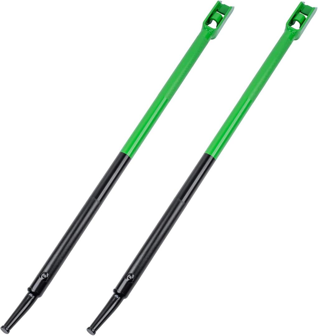 Winch Bar, 2 Pack Combination Winch Bars with Square Head for Flatbed Trailer Winches and Trucks, Painted Combination Carbon-Steel Construction and No-Slip Handle Winch Bar (Black & Green)