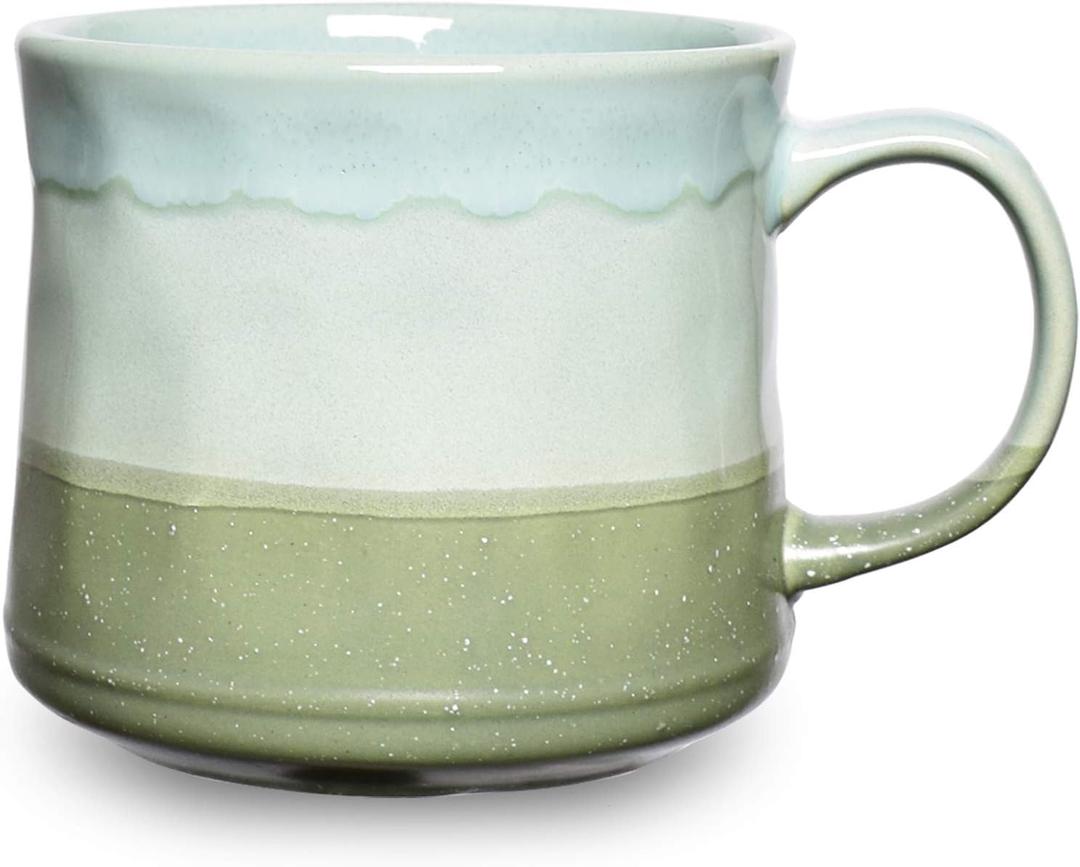 Bosmarlin Large Ceramic Coffee Mug, Big Tea Cup, 7 Colors to Choose, 21 Oz, Dishwasher and Microwave Safe, 1 PCS (Green)