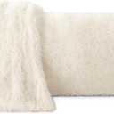 ZonLi Fuzzy Body Pillow Cover, 20 x 54 Pillowcase, Faux Fur Long Pillow Cover with Zipper, Fluffy Soft Plush Decorative Cases for Bed, White