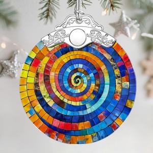 Stained Glass Ornament, Christmas Ornament, Hanging Ornaments for Home Decor & Christmas Tree Ornaments  Exquisite Holiday Decor, Xmas Gifts & Holiday Present - Rainbow Spiral