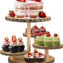 Rustic 4-Tier Wooden Cupcake Stand for 50 Cupcakes - Elegant Dessert Display for Parties, Weddings, Birthdays & More