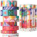 Mr. Pen- Washi Tape Set, 8 Rolls, Assorted Sizes, 5 Yards/Roll, Washi Tape for Scrapbook, Arts, Crafts, Journals and Planners, Geo Labyrinth