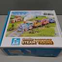 Hot Bee Train Set for Toddlers with Steam - Light Up & Sound Choo Choo Train, Electric Train Set for Toddlers 2-4, Magnetic Connection Train Toys, Birthday Gifts for Boys Girls 3 4 5 6