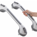 TAILI Grab Bars for Bathtubs and Showers 2 Pack Suction Grab Bar, Heavy Duty Shower Handle Removable Bath Handrails for Seniors and Elderly, Bathroom Safety Grip No Drilling Waterproof,Grey