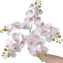 5pcs Pink Artificial Orchid Flower Stems with Real Touch for Vase, Fake Orchid Stems Arrangment for Wedding Bouquets Party Decor Home Office Farmhouse Decorations (Pale Pink)