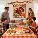 100Pcs Thanksgiving Oval Paper Plates and Napkins Set, 10" x 12" Party Plates,Large Disposable Dinner Plates for Fall Party and Thanksgiving Day