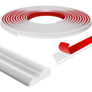 moonoom 20 Ft x 0.9''Wall Decoration Molding Trim,Self-Adhesive 3D Chair Rail Panel Molding, Flexible DIY Wall Trim for Wall Mirror Window Frame and Home Decoration (White)