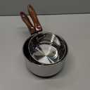 Vinod Stainless Steel Milkpan/Saucepan Set of 2-1 Litre and 1.6 Litre,Tea/Chai Pan,Riveted Sturdy Bakelite Handle,Induction and Gas Base