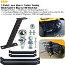 Tractor Lawn Mower Trailer Towing Hitch with Chrome Trailer Hitch Ball, 3,500 lbs, 2 Inch Diameter, 3/4 x 2-Inch Shank for Cub Cadet Husqvarna Craftsman and All Conventional Lawn Mowers