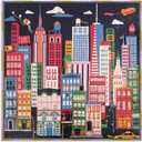 Kate Spade New York 500 Piece Puzzle for Adults, 22" x 22" Square, With Storage Box, City That Never Sleeps