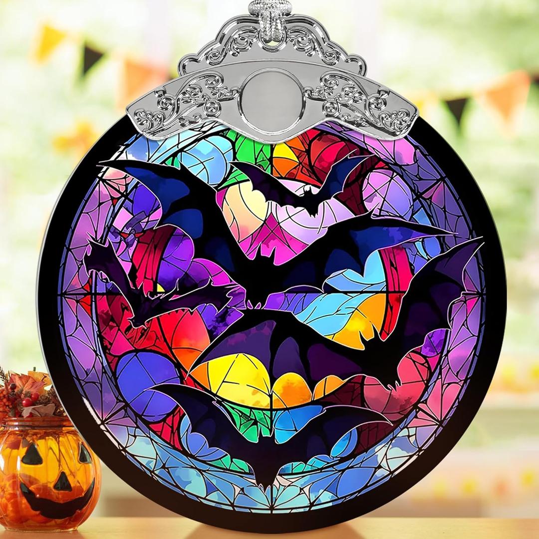 Bat Hanging Ornament Glass Ornament - Christmas & Halloween Decoration - Keepsake Gift