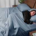 ACCURATEX Cooling Sheets for Hot Sleepers, Split King Size, Dusty Blue