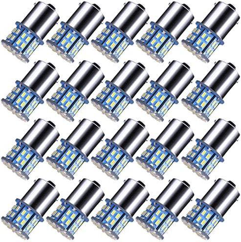 ACOHUIKE 1156 1141 1003 7506 BA15S LED Bulbs Super Bright 3014 50-SMD LED Replacement for 12 Volt RV Camper Trailer Boat Trunk Interior Lights (Cool White, 20)