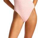 Seafolly Women's Standard V Neck One Piece with High Legline Swimsuit (Pink), Size 8