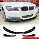 Front Bumper Lip Fits BMW 3-Series Standard E90 E91 LCI 2009-2012 Only,3Pcs Front Bumper Lip Body Kit Spoiler with 2Pcs Front Bumper Corner Aprons,ABS Plastic, Gloss Black