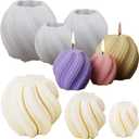 3 Pack Wave Candle Molds - Multiple Size Ball, Spiral & Resin Casting Molds for Soap Making & Home Decor