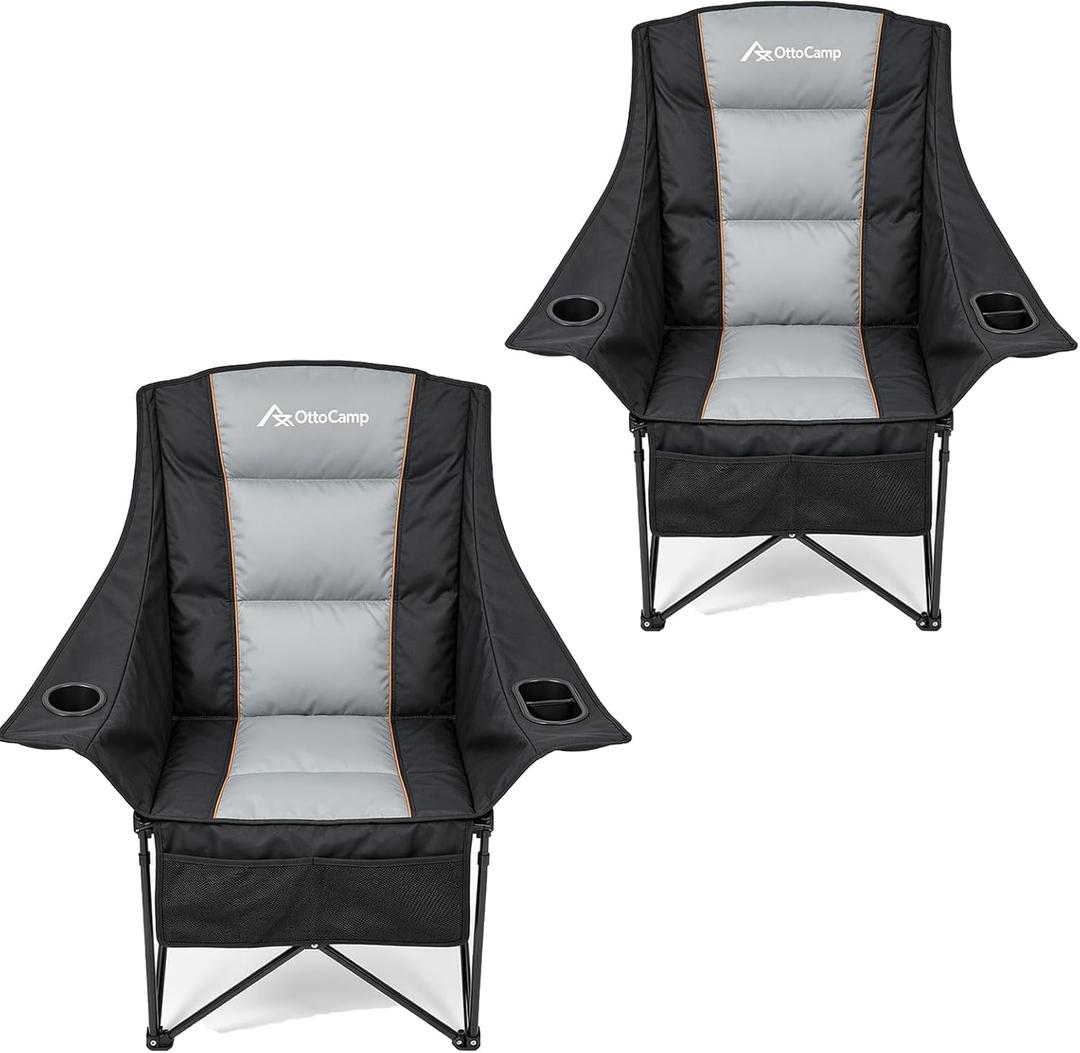 2 Pack Oversized Camping Chair, Padded Camping Chairs for Adults
