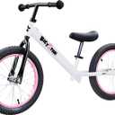 Bicystar 16 Inch Kids Balance Bike for 5-8 Year Old, No Pedals, Air Tires, Footrests, Adjustable Height for Big Boys, Girls