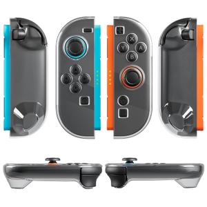 4 x RHOTALL Clear Protective Shell Case for Nintendo Switch 2 Controller, Hard PC Transparent Skin Cover for Switch 2 Controller, Non-Slip, Scratch-Resistant