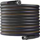 Garden-Hose 200ft x 5/8 in Heavy Duty, Flexible and Lightweight Water Hose, Burst 600 psi, Kink-less Hybrid Rubber Hose for Backyard, 3/4'' Solid Metal Fittings for All Your Watering Need