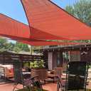 LOVE STORY 10' x 10' x 10' Triangle Terra Red Sun Shade Sail Canopy UV Block for Outdoor Patio Garden Backyard Red