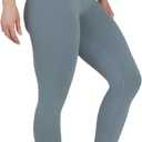 90 Degree By Reflex High Waist Legging 7/8 Tummy Control Yoga Workout Pants (Gray, XXL)