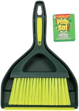 Pine-Sol Mini Dustpan and Brush Set | Nesting Snap-On Design | Portable, Compact Dust Pan and Hand Broom for Cleaning, Green