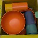 Wheat Straw Dinnerware Sets For 4 - Camping Plates Cups And Bowls Set - Dishwasher Microwave Safe Dishes - Alternate To Plastic Dinnerware Set - Wheat Straw Plates And Bowls Sets - RV Dishes (Multicolor)