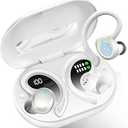 Rulefiss Q38 True Wireless Earbuds Wireless Earbud Sport, Bluetooth 5.3 Headphone Bass Hi-Fi Stereo Over Ear Buds, 48Hrs Noise Cancelling Headset with Earhook, IP7 Waterproof in-Ear Earphone Workout Running for Laptop Pad Android iOS, White