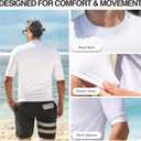 Kanu Surf Mens Mercury UPF 50+ Short Sleeve Sun Protective Rashguard Swim Shirt (Medium, Hyper White)