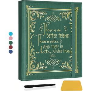 Sisters Photo Album for 3x5 4x6 5x7 Pictures DIY Memory Leather Cover Album Bestie Gifts BFF Photo Album Book Soul Sisters Gifts (Album better friend-Dark Green)