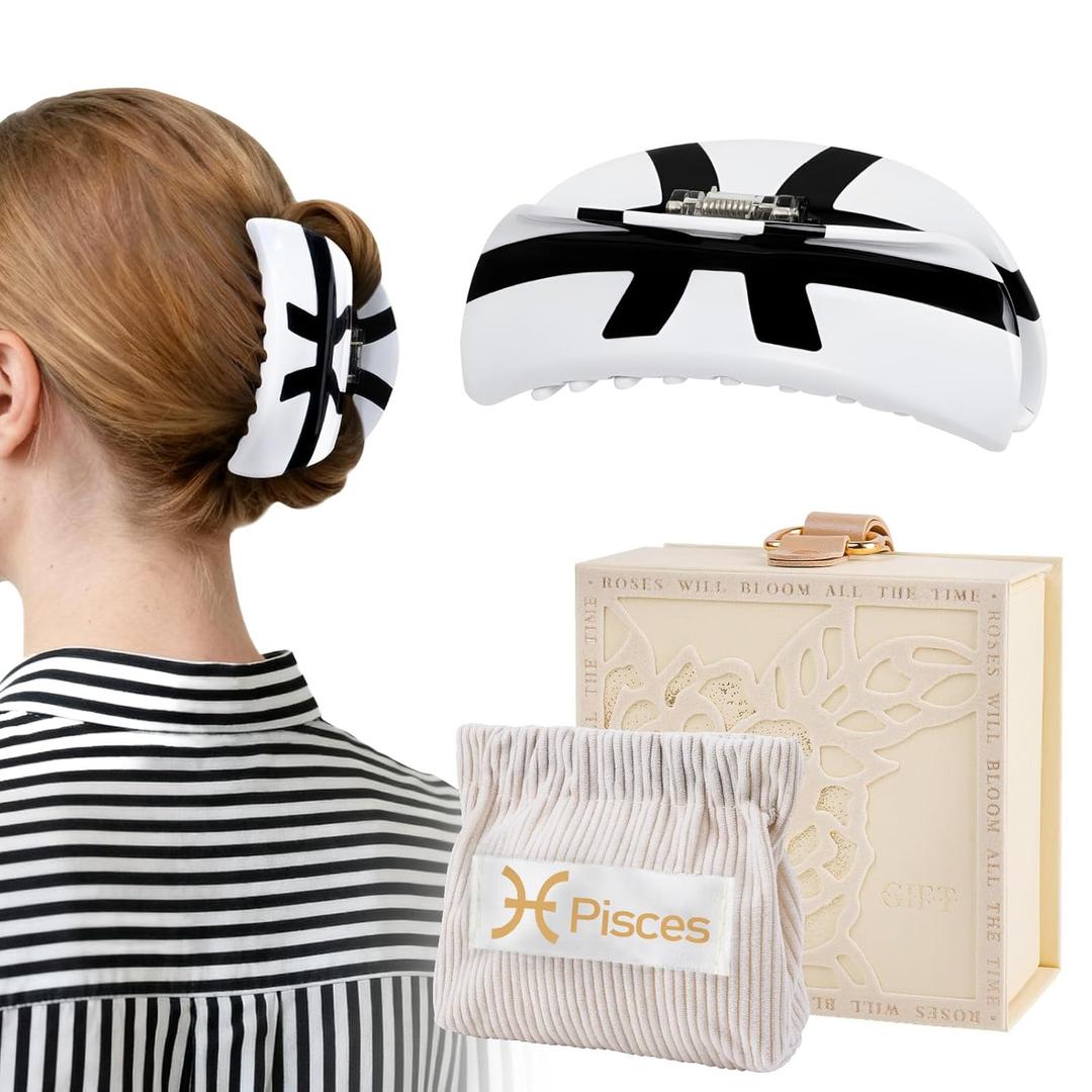 TOCESS Pisces Constellation Claw Clips: 3.93 Inch Large Biodegradable Cellulose Acetate Hair Clips For Thick Thin Hair Women, Unique Design & Strong Grip Luxury Jaw Clips For Gift