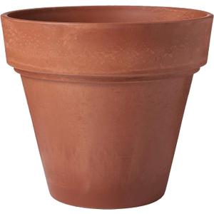 PSW OT35TC Traditional Pot, 14 by 13-Inch, Plastic/Stone/Wood Composite Plant Traditional Pot No Drainage Hole (Drillable), Indoor/Outdoor Planter, Terra Cotta Color, 14x13
